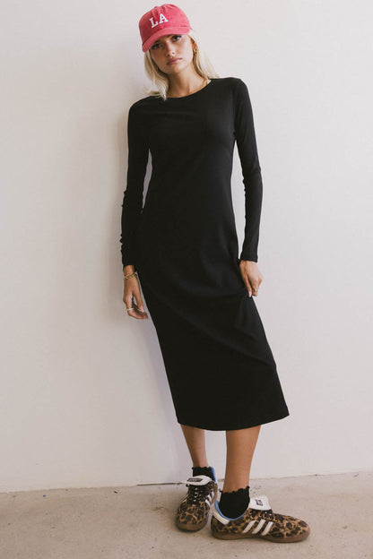 Hollis Ribbed Dress in Black - FINAL SALE