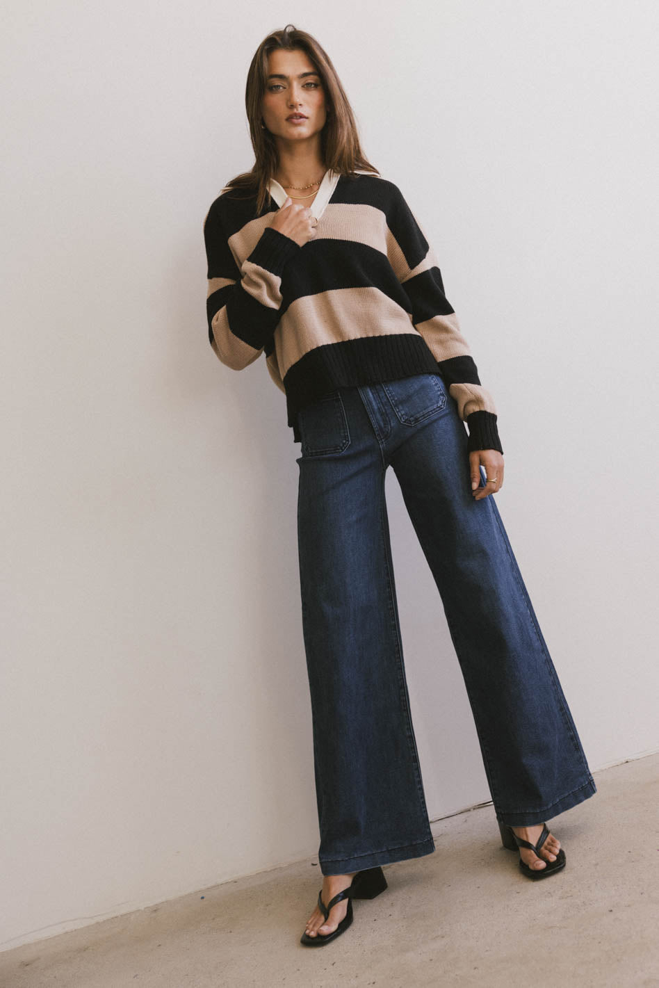 Akari Striped Sweater in Camel - FINAL SALE