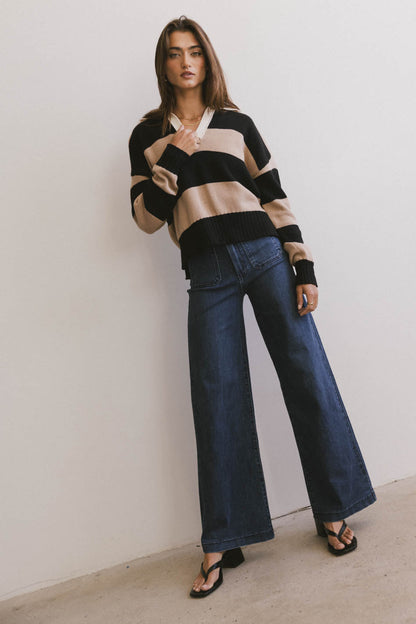 Akari Striped Sweater in Camel - FINAL SALE
