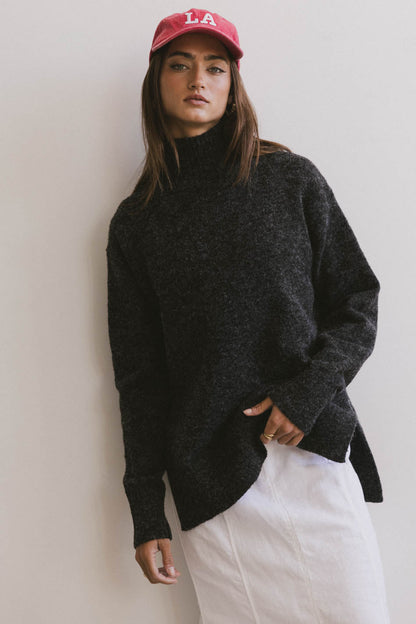 Gracie High Neck Sweater in Black - FINAL SALE