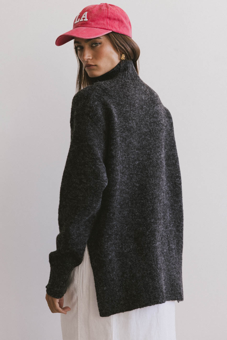 Gracie High Neck Sweater in Black - FINAL SALE