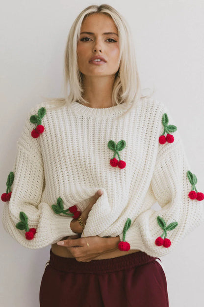 Cherry Knit Sweater - FINAL SALE