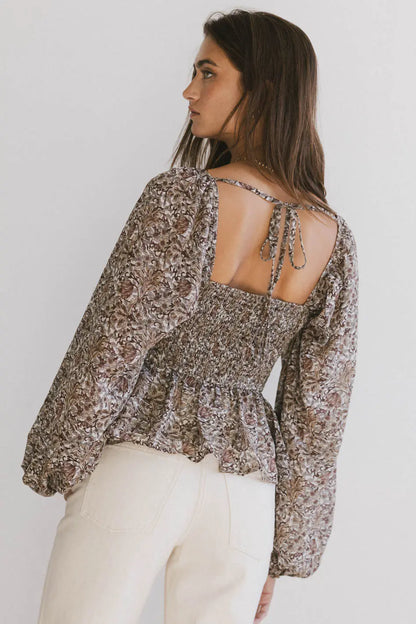 Billy Floral Chiffon Peplum Top - FINAL SALE