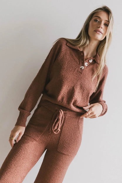Breck Knit Sweater in Brick - FINAL SALE