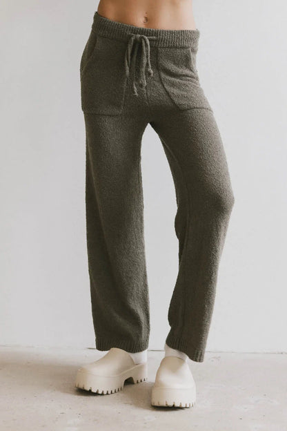 Breck Knit Pants in Olive - FINAL SALE