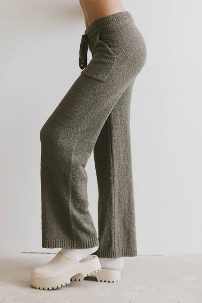 Breck Knit Pants in Olive - FINAL SALE