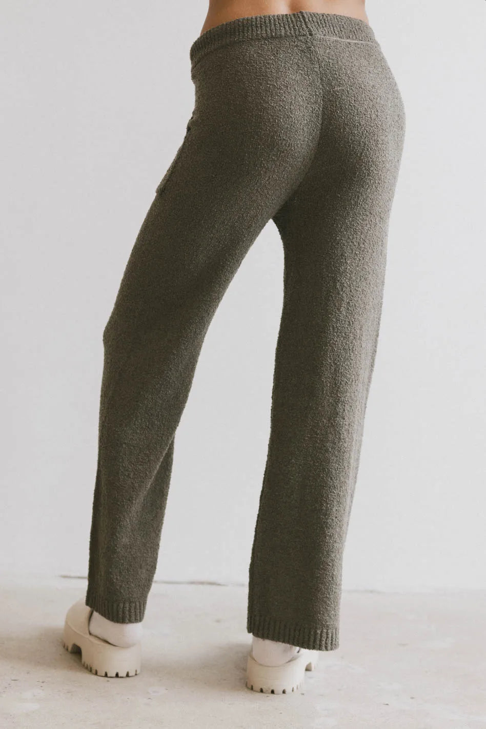 Breck Knit Pants in Olive - FINAL SALE