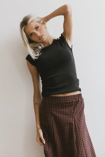 Huxley Cap Sleeve Top in Black