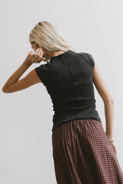 Huxley Cap Sleeve Top in Black
