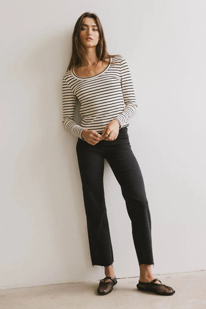 Bodie Ribbed Top in Beige - FINAL SALE