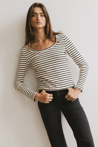 Bodie Ribbed Top in Beige - FINAL SALE