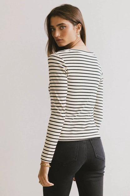 Bodie Ribbed Top in Beige - FINAL SALE