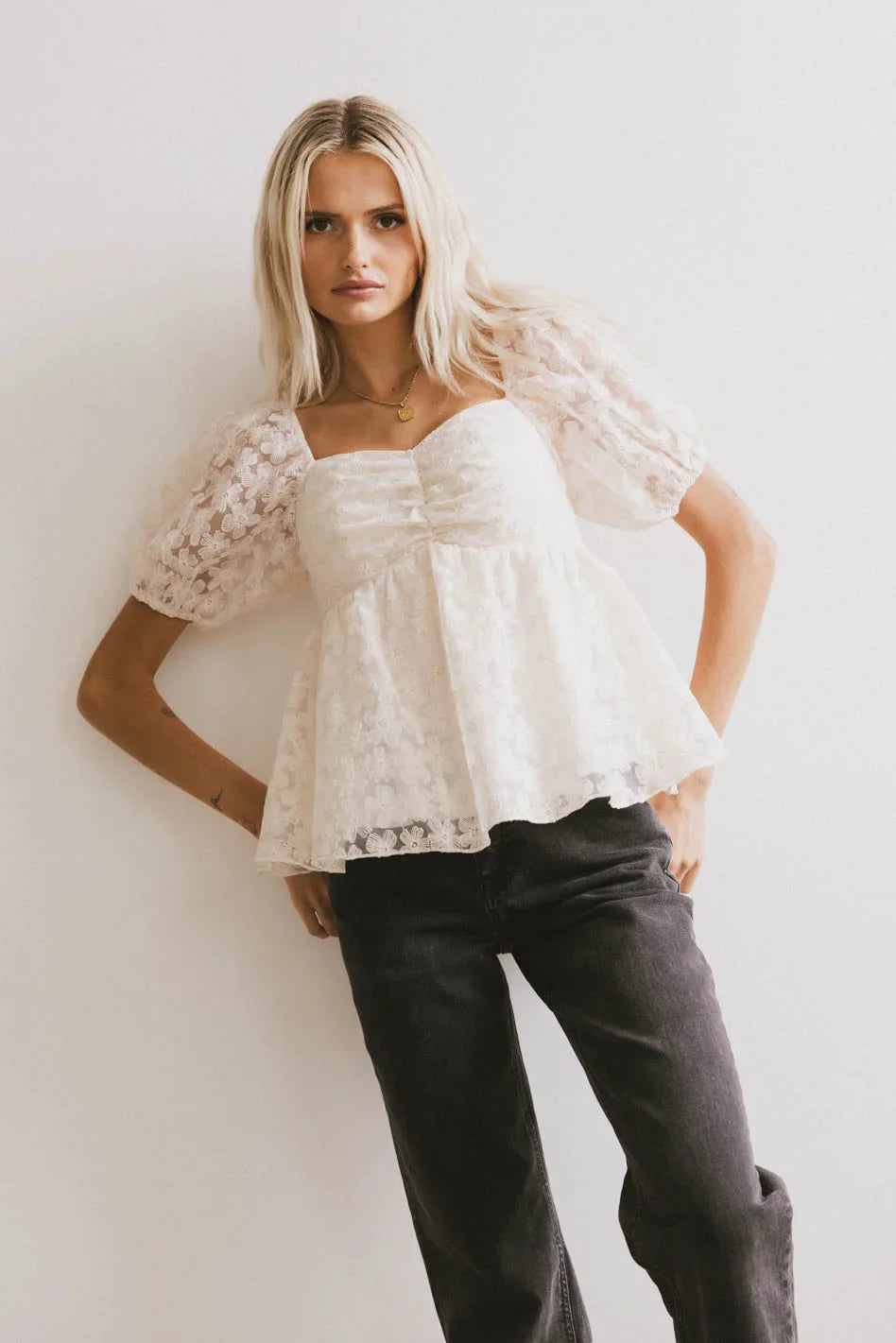 Baylinn Floral Peplum Top - FINAL SALE