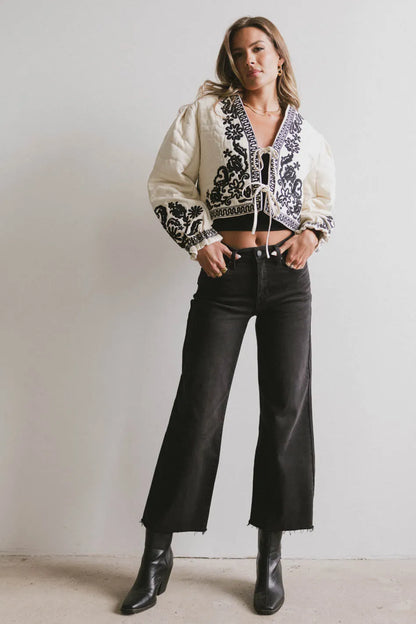 Benja Embroidered Jacket in Ivory - FINAL SALE