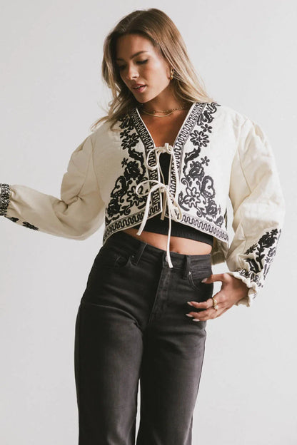 Benja Embroidered Jacket in Ivory - FINAL SALE