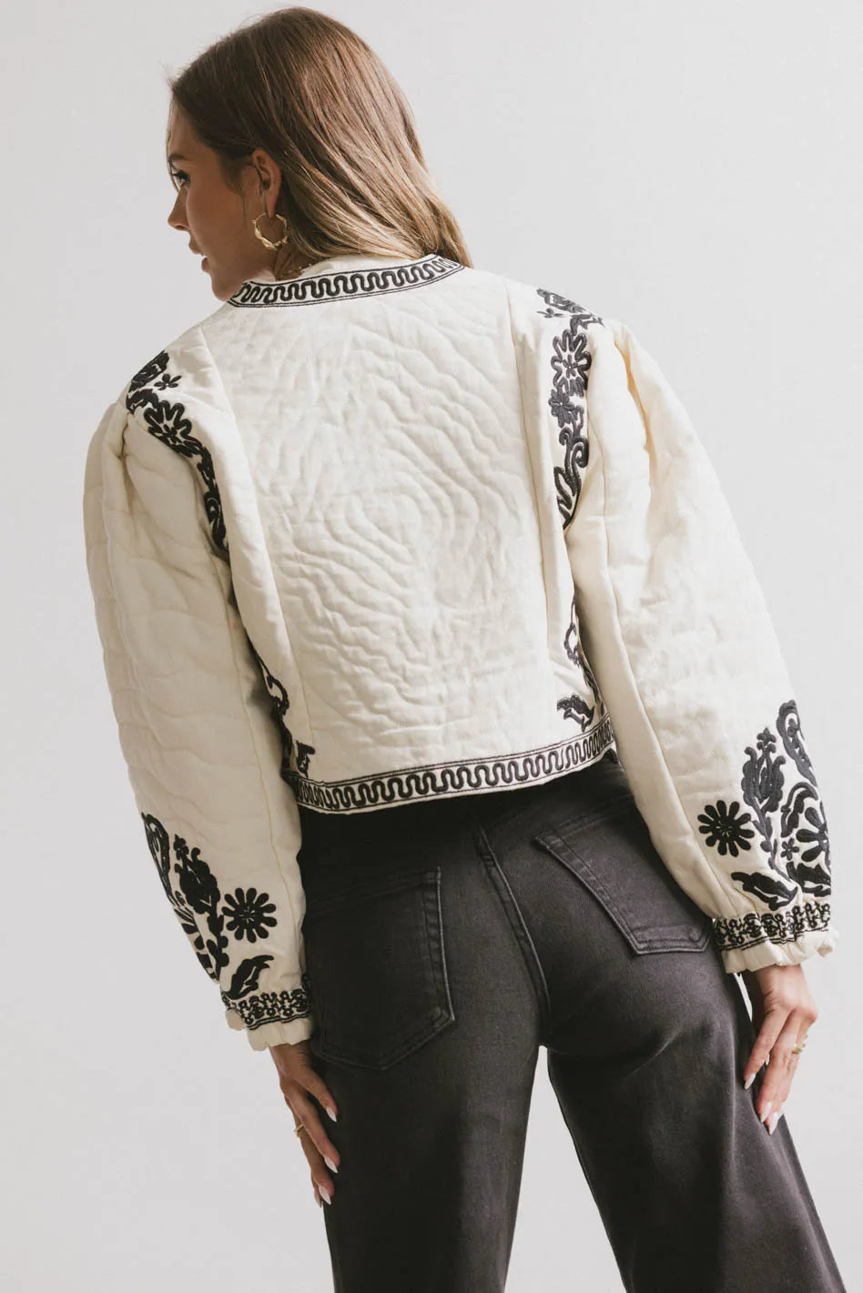 Benja Embroidered Jacket in Ivory - FINAL SALE