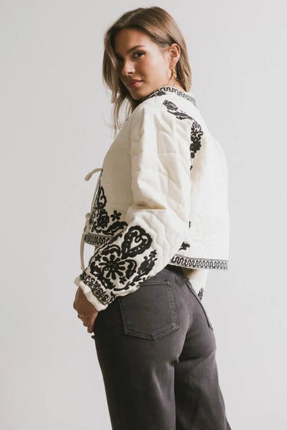 Benja Embroidered Jacket in Ivory - FINAL SALE