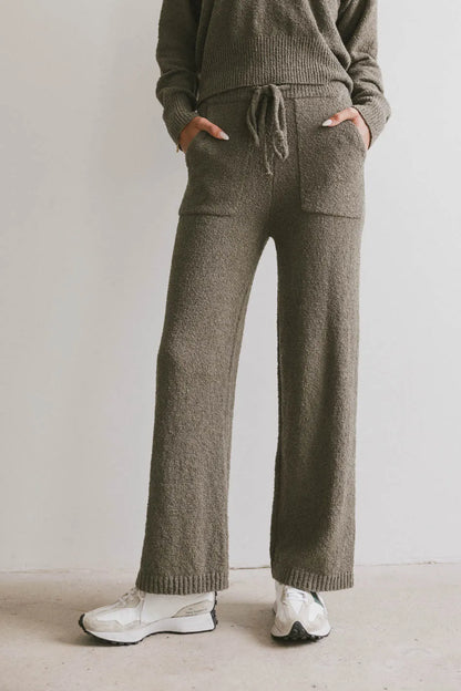 Breck Knit Pants in Olive - FINAL SALE