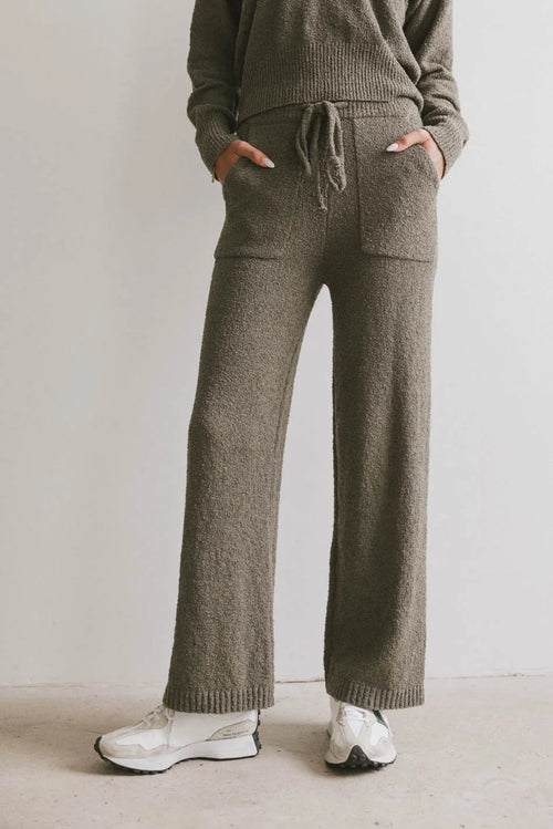 Breck Knit Pants in Olive - FINAL SALE