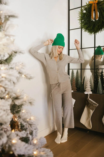 Evelise Ribbed Cardigan in Grey - FINAL SALE