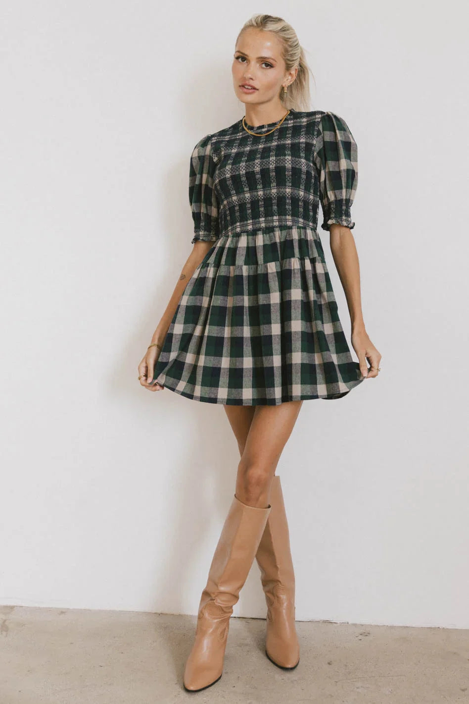 Emmett Plaid Smocked Mini Dress - FINAL SALE
