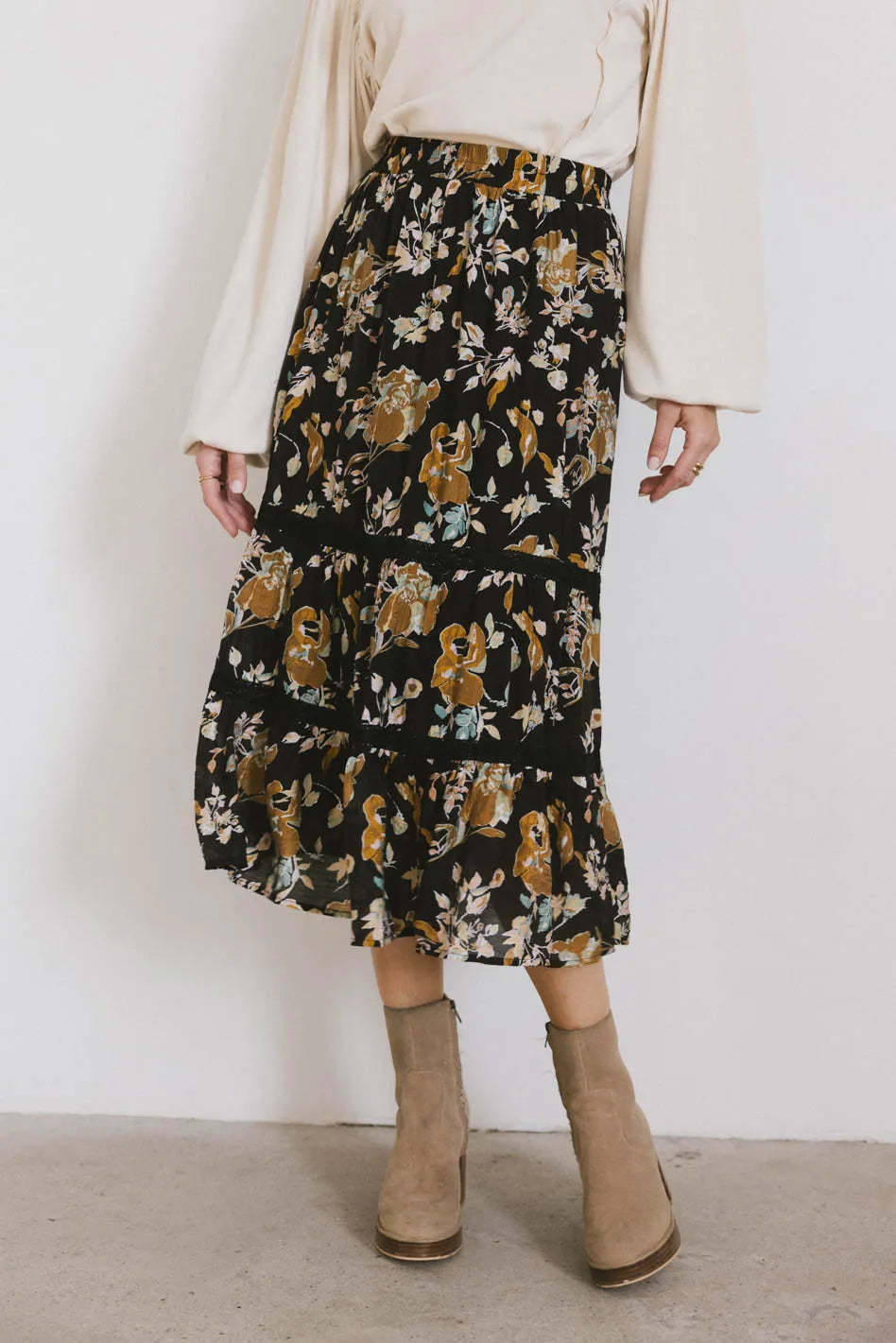 Cindie Tiered Midi Skirt - FINAL SALE
