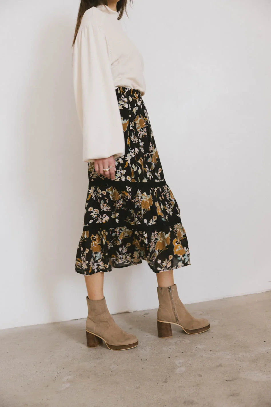 Cindie Tiered Midi Skirt - FINAL SALE