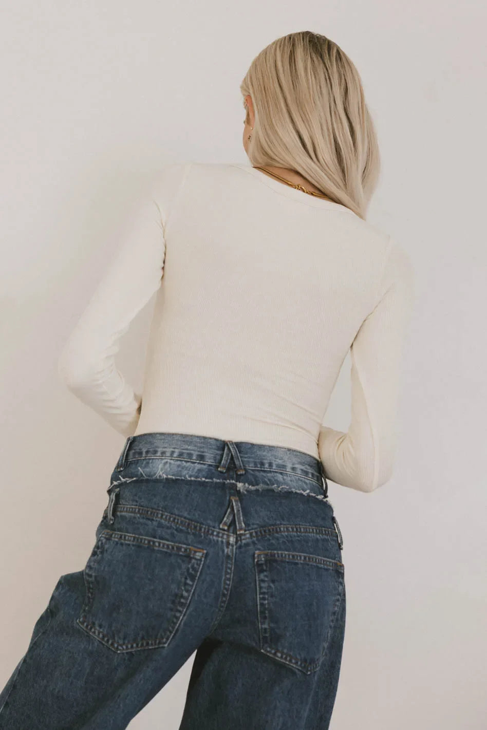 Audrey Ribbed Top in Cream - FINAL SALE