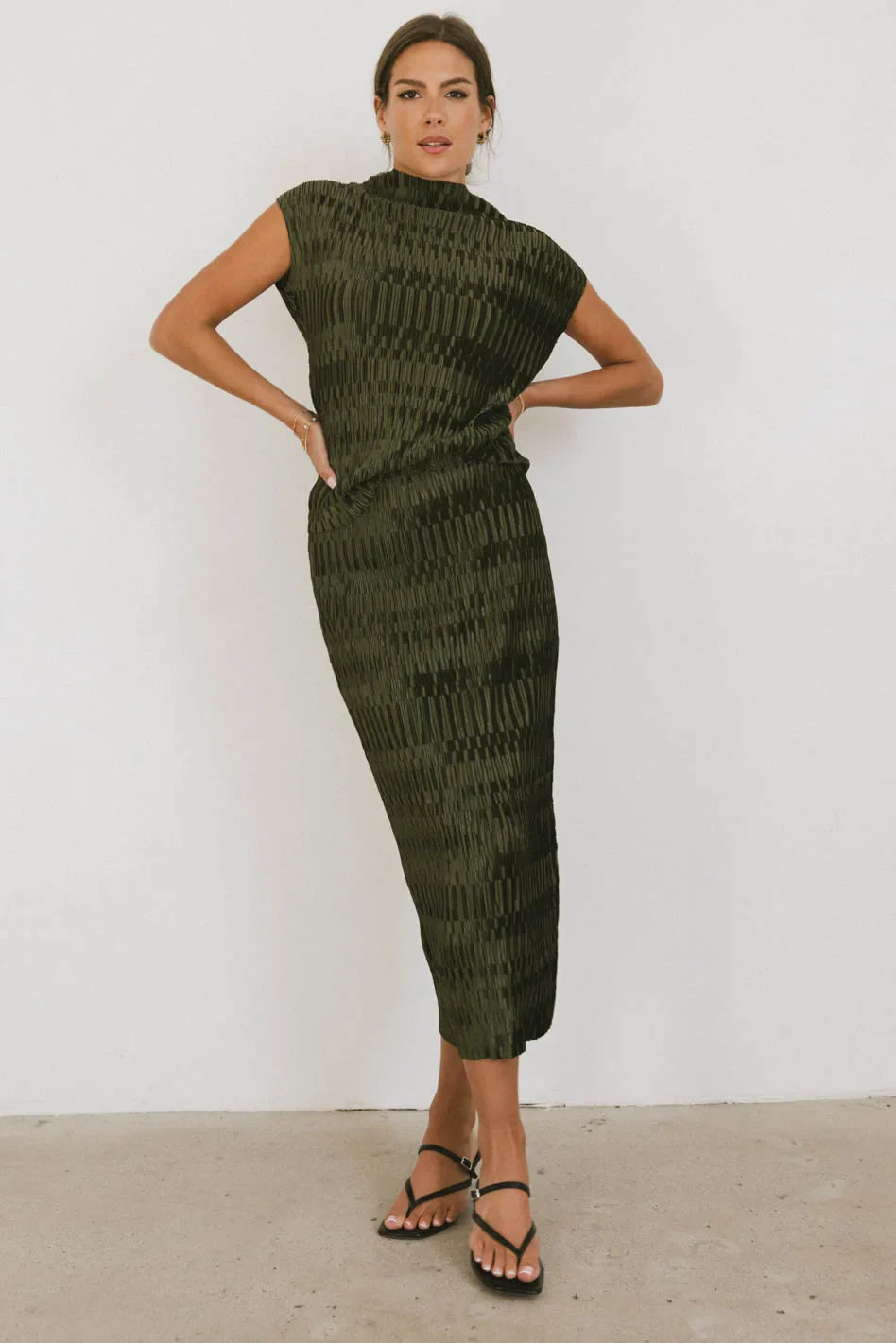 Dream Textured Skirt in Dark Moss - FINAL SALE