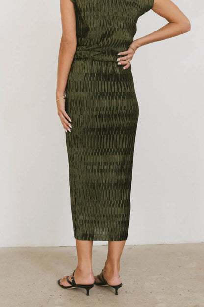 Dream Textured Skirt in Dark Moss - FINAL SALE