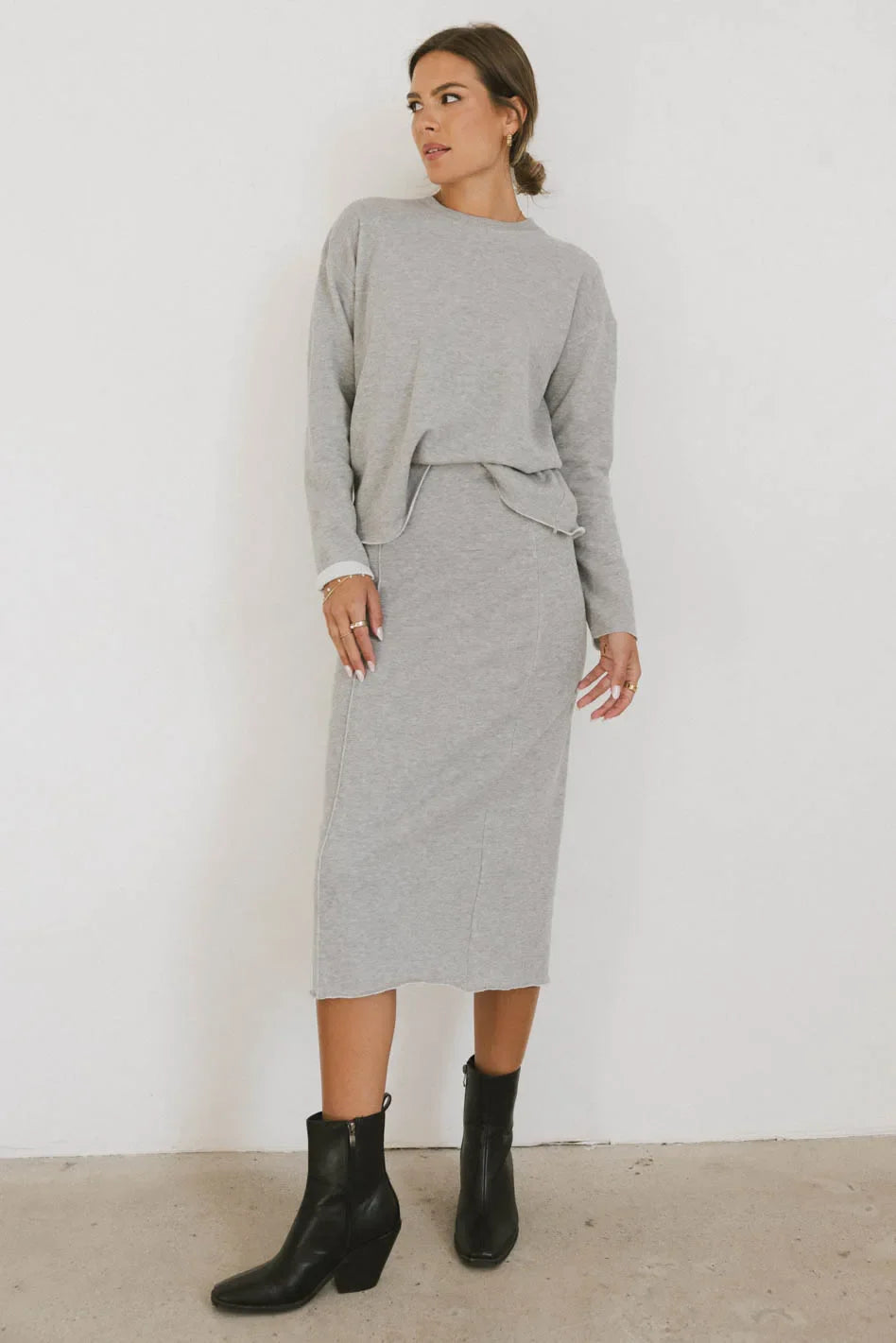 Harden Sweater Top in Grey - FINAL SALE