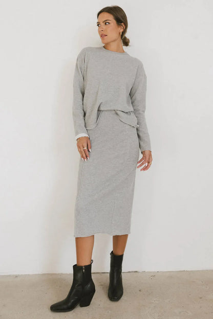 Harden Sweater Top in Grey - FINAL SALE
