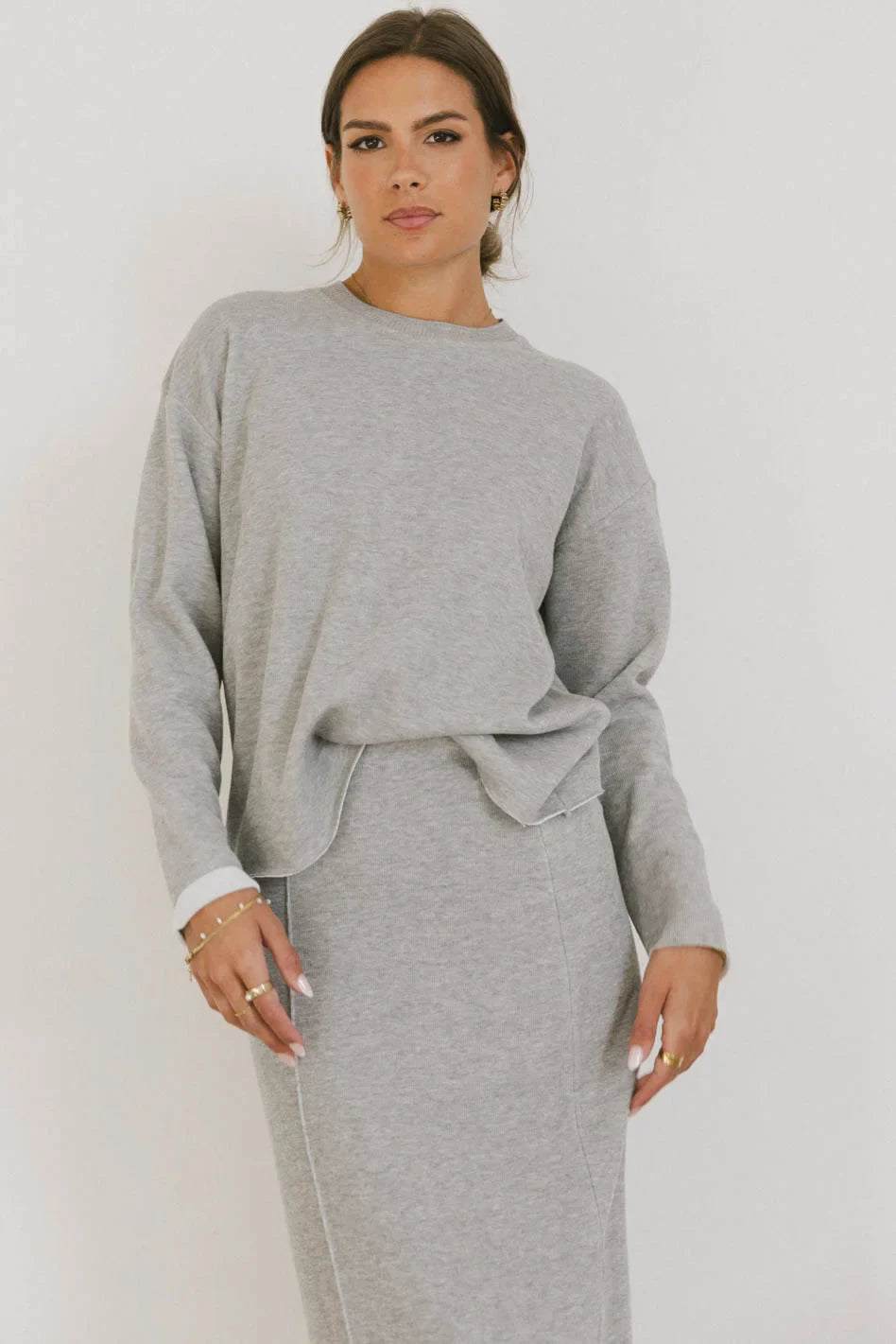 Harden Sweater Top in Grey - FINAL SALE