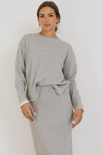 Harden Sweater Top in Grey - FINAL SALE