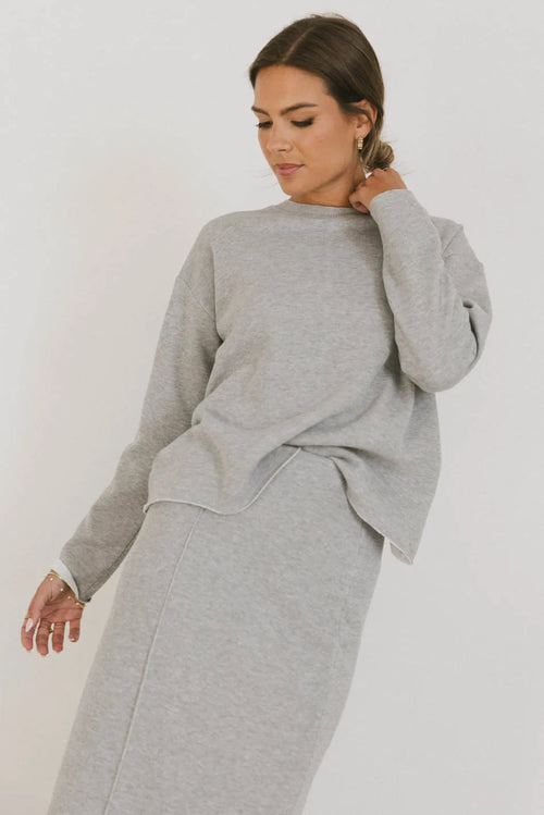 Harden Sweater Top in Grey - FINAL SALE