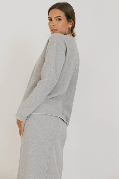Harden Sweater Top in Grey - FINAL SALE