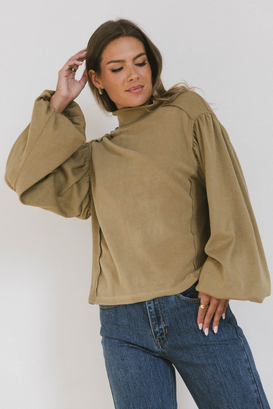 Carsyn Sweater in Khaki - FINAL SALE