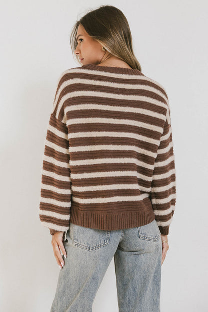 Azuline Striped Sweater in Brown - FINAL SALE