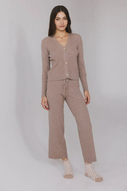 Evelise Ribbed Pants in Mocha - FINAL SALE