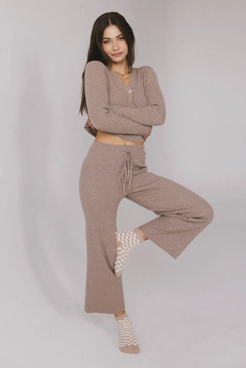 Evelise Ribbed Pants in Mocha - FINAL SALE