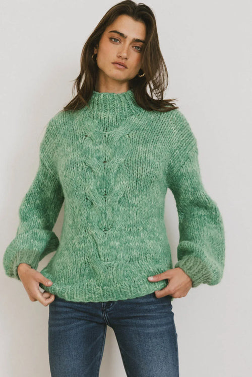 Anastasia Knit Sweater in Green - FINAL SALE