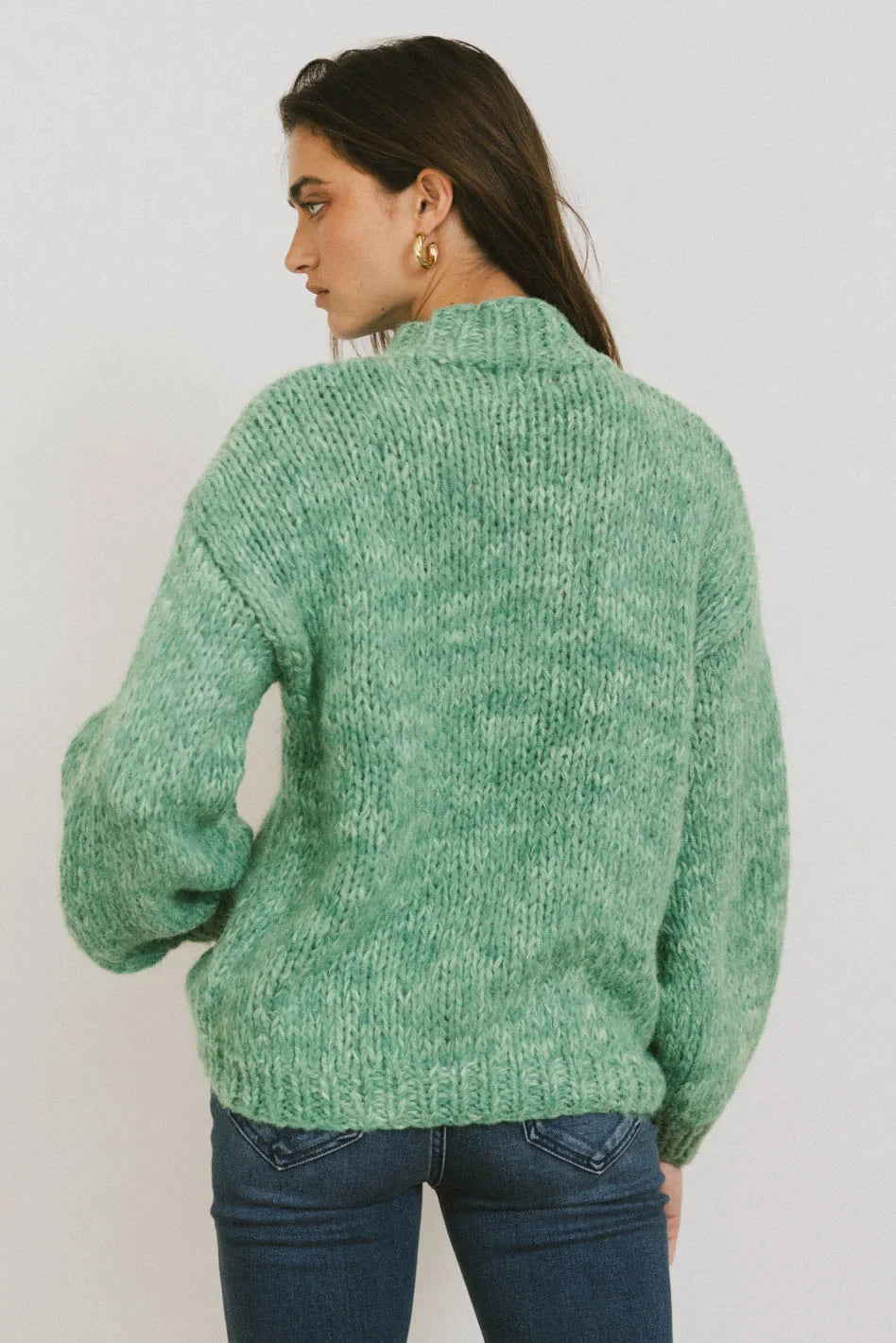 Anastasia Knit Sweater in Green - FINAL SALE