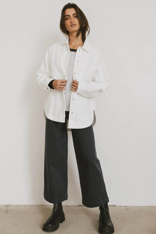 Eloise Denim Jacket in Ivory - FINAL SALE