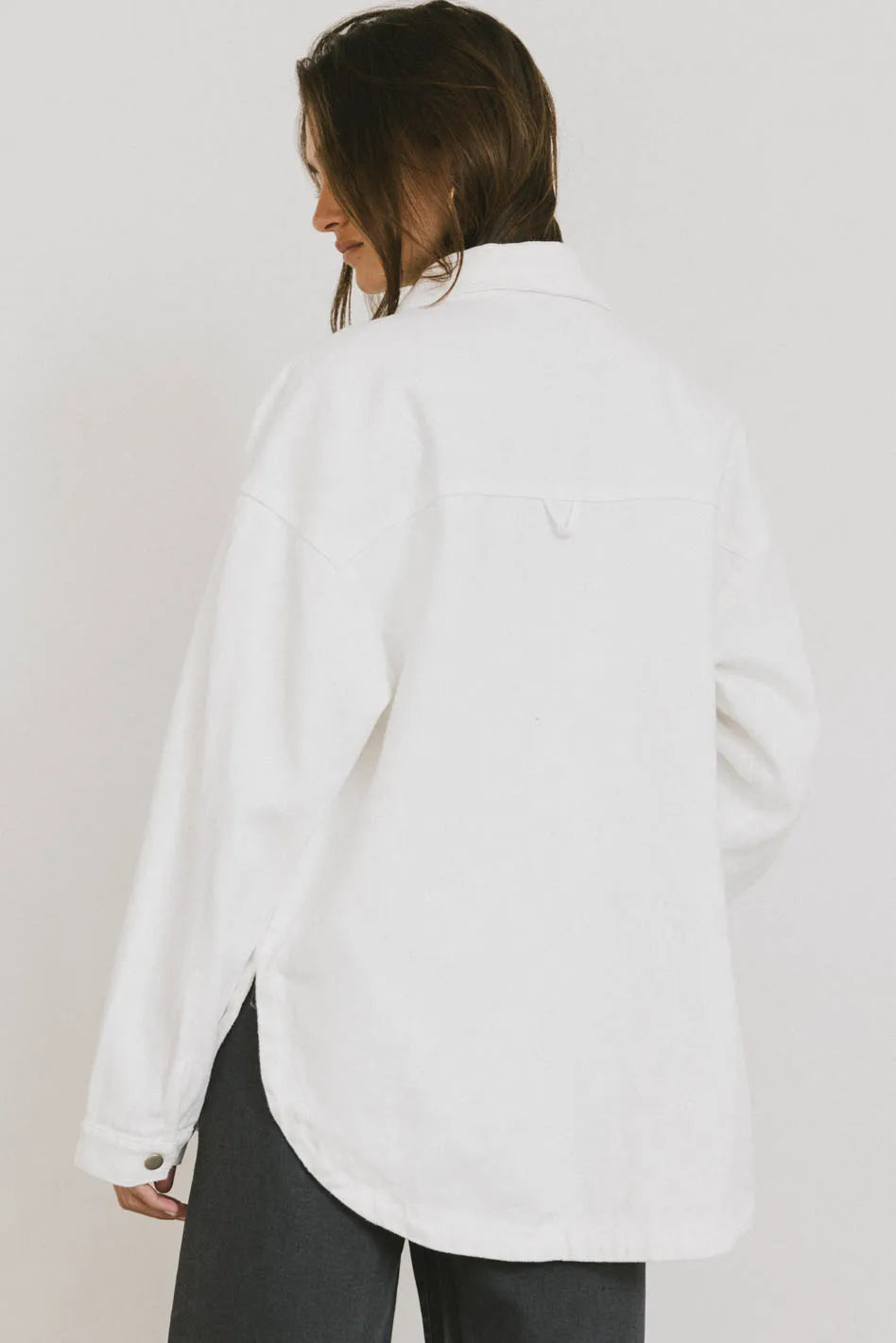Eloise Denim Jacket in Ivory - FINAL SALE