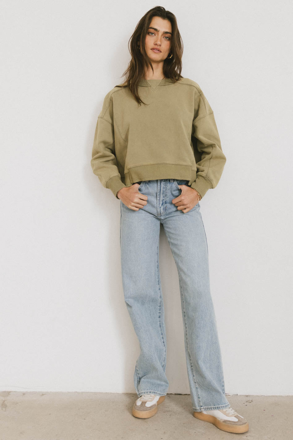 Aarti Sweatshirt in Olive - FINAL SALE