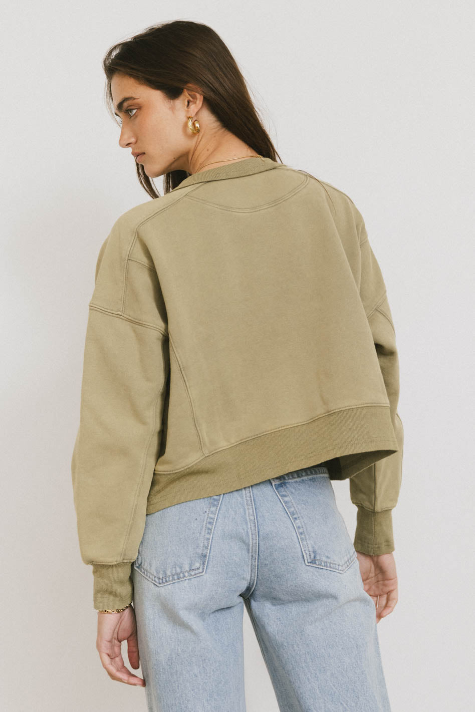 Aarti Sweatshirt in Olive - FINAL SALE