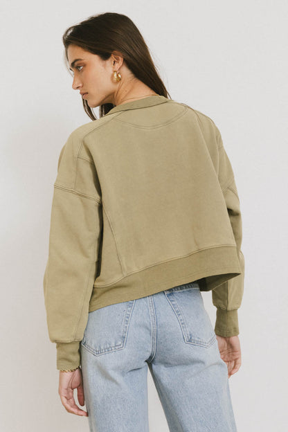 Aarti Sweatshirt in Olive - FINAL SALE