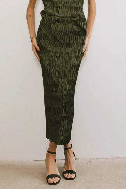 Dream Textured Skirt in Dark Moss - FINAL SALE