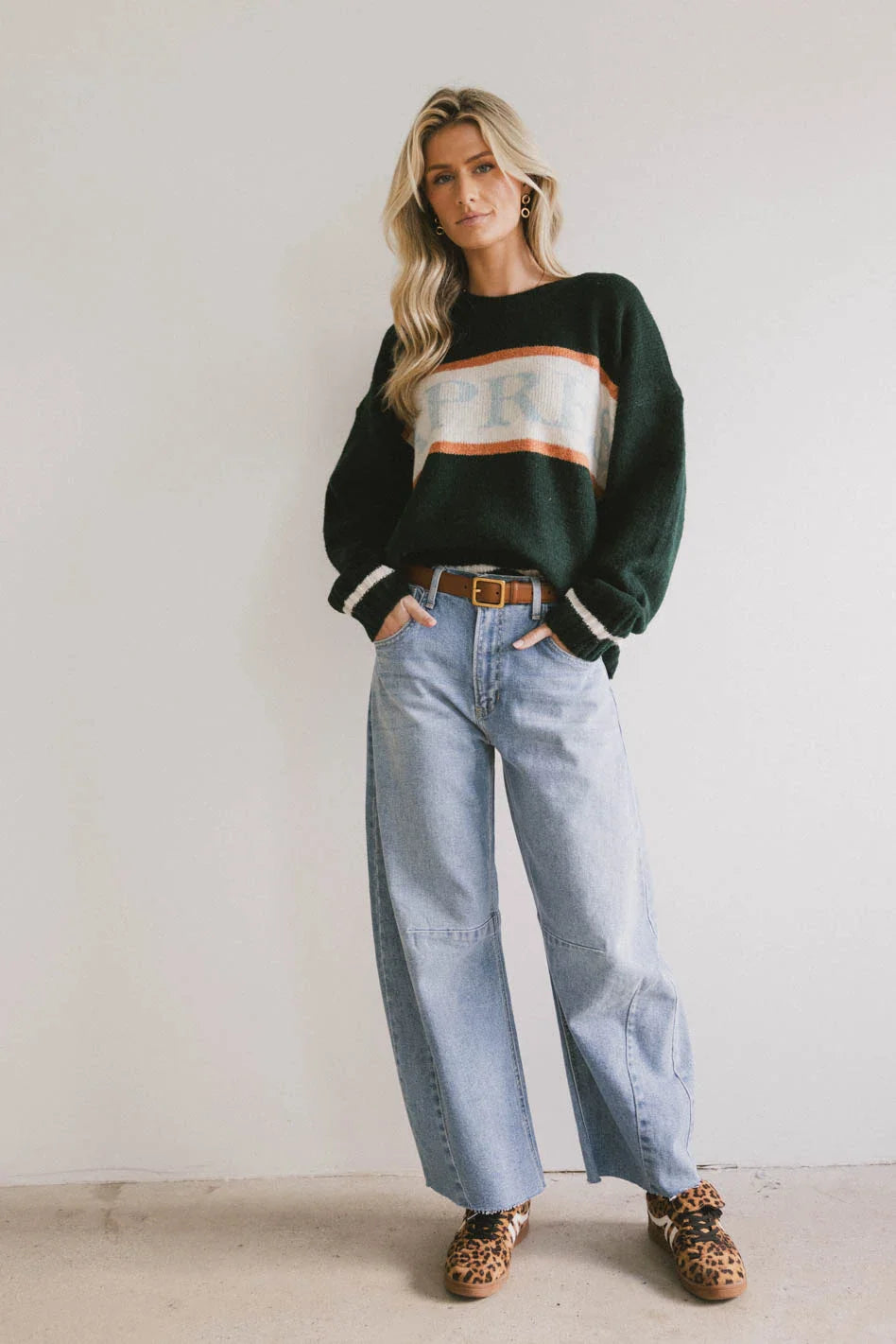 Apres Graphic Sweater in Hunter Green - FINAL SALE