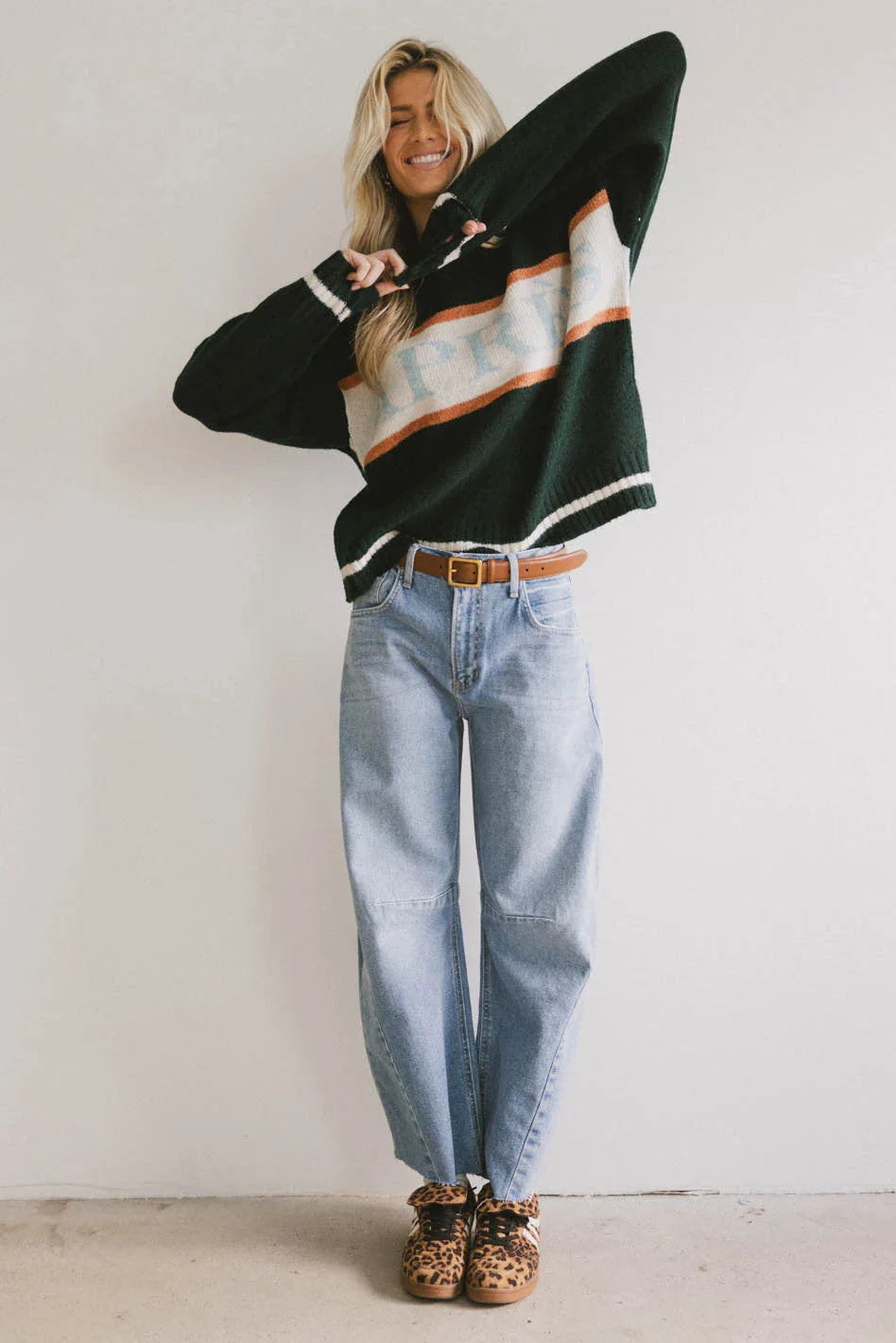 Apres Graphic Sweater in Hunter Green - FINAL SALE